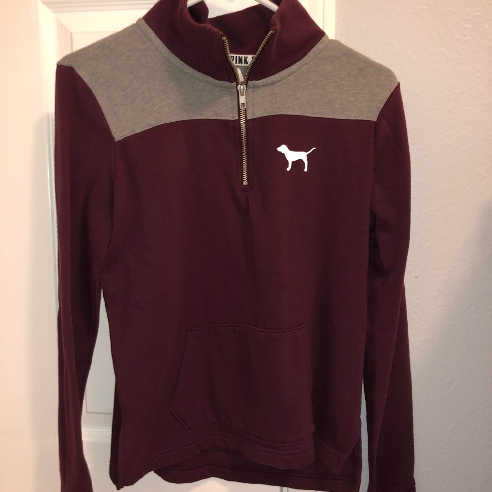 Quarter zip sweater shirt